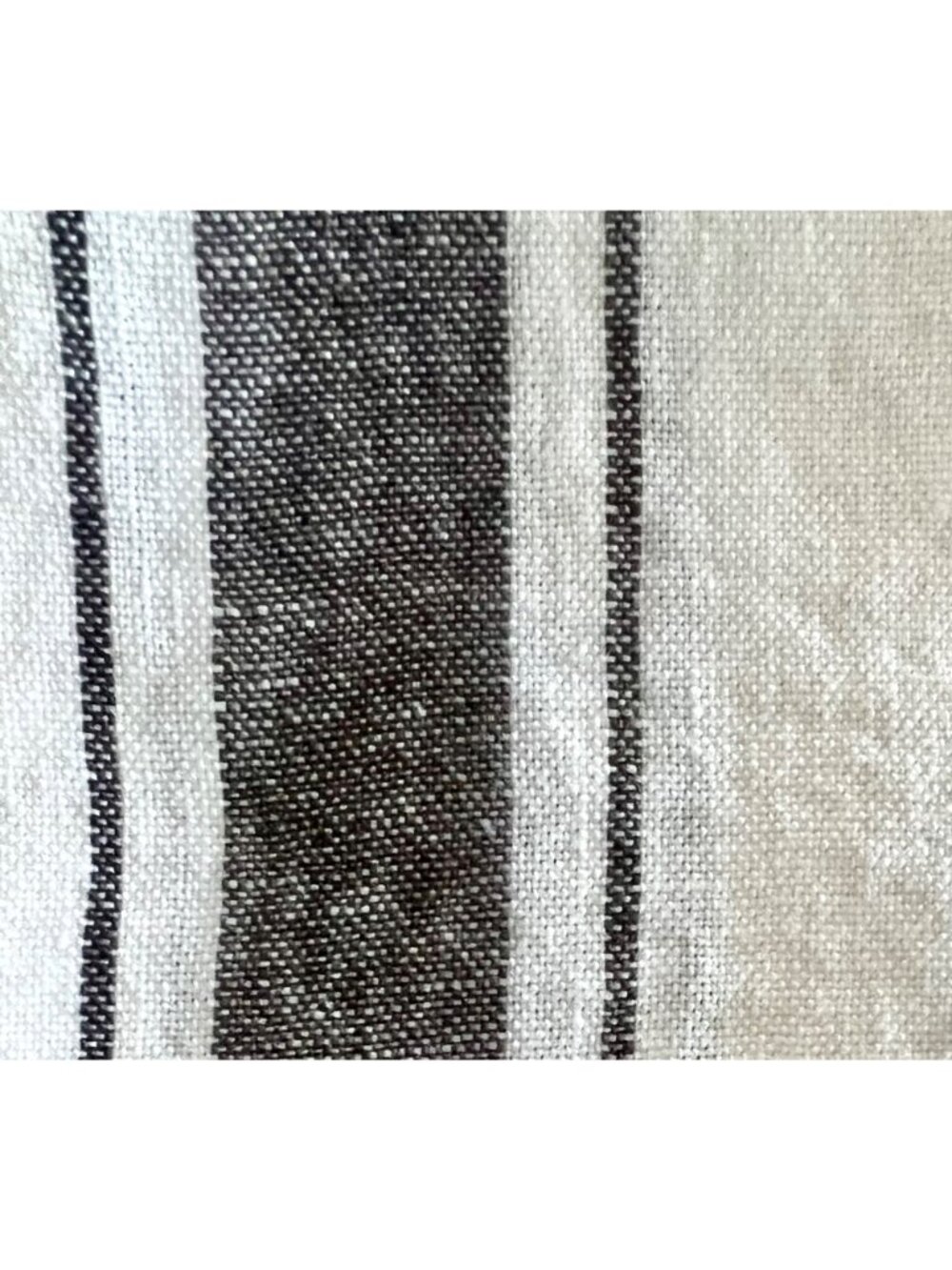 Set Of 5 French Black & White Striped 100% Linen Napkins Stonewash Farmhouse NWT - Picture 4 of 8